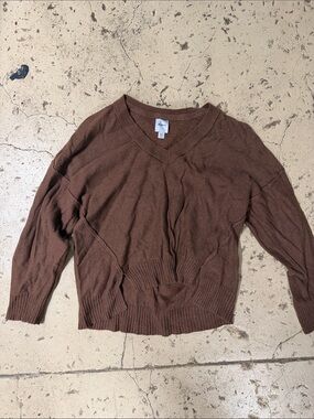 Maeve Brown V-Neck Women's Sweater